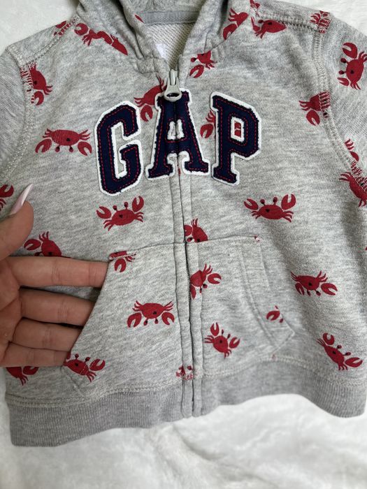 Худі Baby GAP з крабиками 3-6 міс, сірий меланж