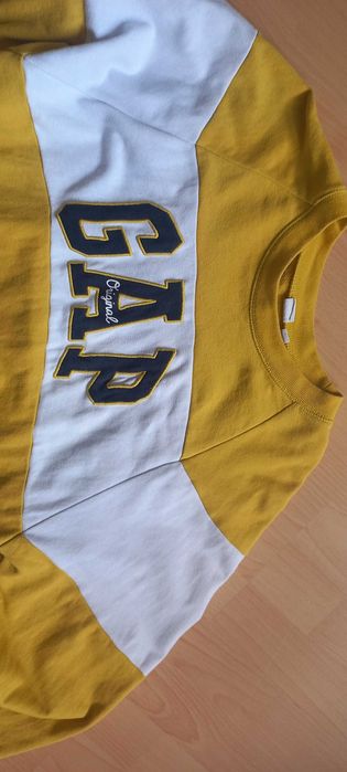 Bluza GAP Original męska M musztardowa logo