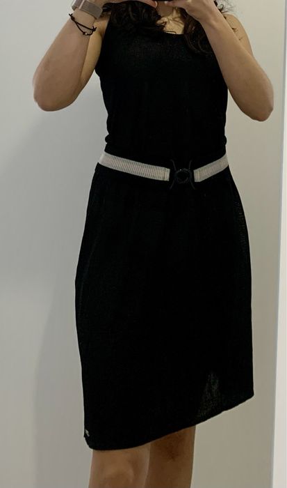 Vestido preto brilhante com cinto killah - Miss sixty