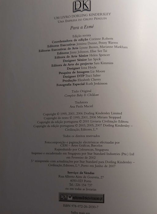 Guia Completo para Cuidar de Bebés e Crianças (DK,capa dura, 2006)