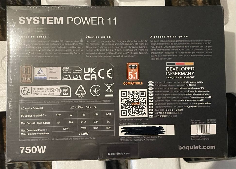 Блок живлення be quite system power 11 750w