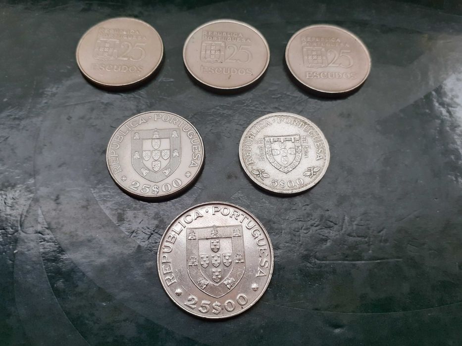 Moedas Comemorativas de , 25$00 e de Cabo Verde, Angola e Portugal