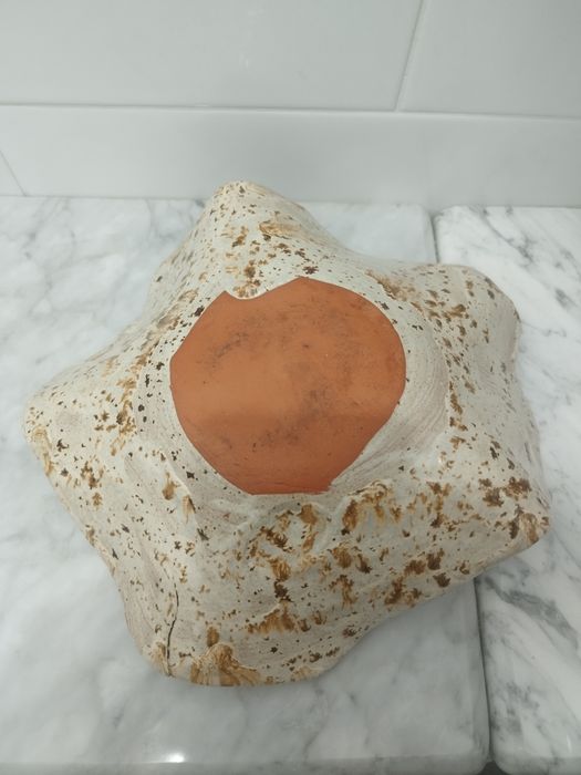Centro de mesa em barro pintado - modernista