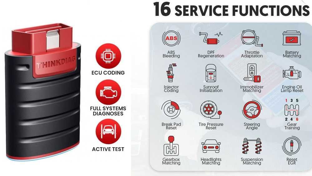 ThinkCar ThinkDiag Maq Diagnóstico OBD todas as Marcas/Funções (1 Ano)