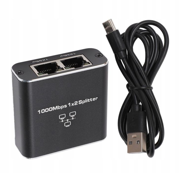 Adapter  Rozdzielacz SWITCH SPLITTER Lan  Ethernet RJ45 2XRJ45 1000M