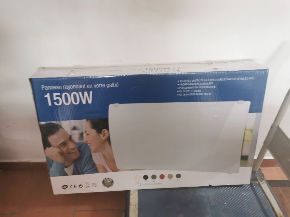 Radiador de Vidro Curvo Radiante 1000W e 1500W