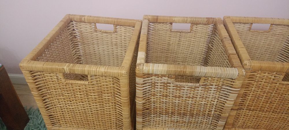 Kosze kosz Ikea branas ikea kallax pojemnik rattanowy do regału pudełk