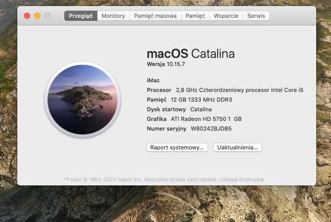 komputer Apple iMac 27" dysk 1TB grafika 1gb pamięć16gb all in one mac