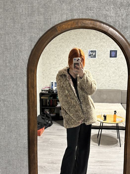 Bimbo леопардовая шуба из эко меха шубка y2k S женская