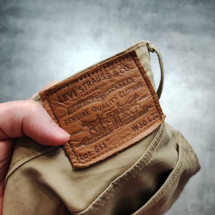 MĘSKIE Eleganckie PREMIUM Spodnie Chino Materiałowe Beżowe Levis 511