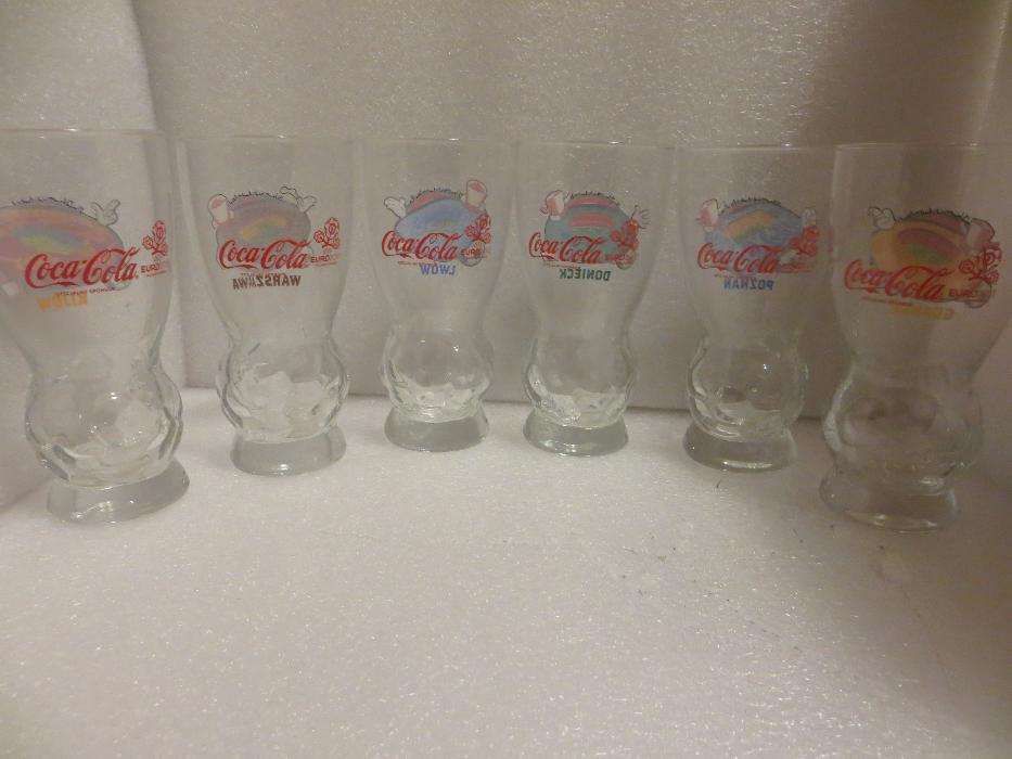 6 Copos Coca Cola Euro 2012 Polónia & Ucrânia fotos estádios.