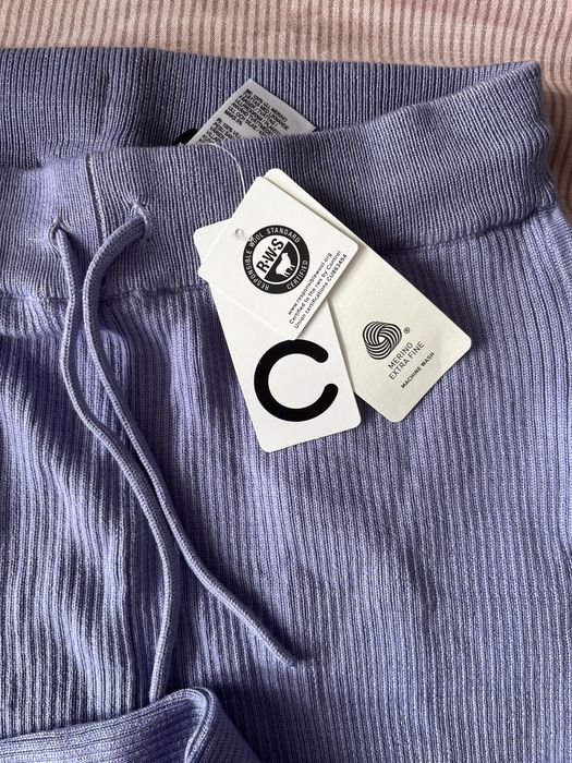 Spodnie dresowe 100% merino Cubus prazek xs/s/M fiolet liliowe