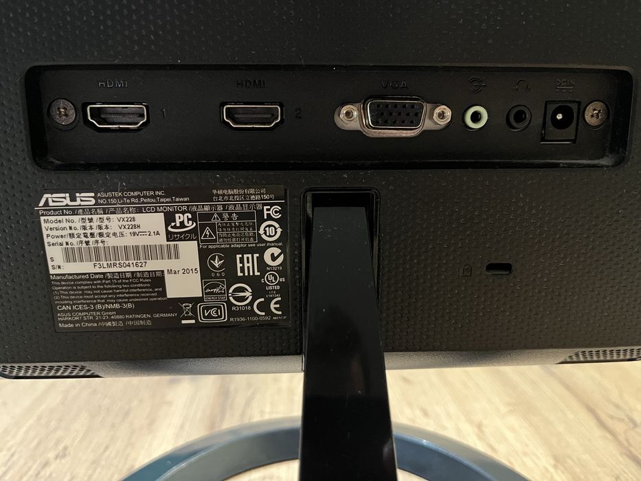 Monitor Asus VX228H 21,5” z głośnikami, 1ms Full HD