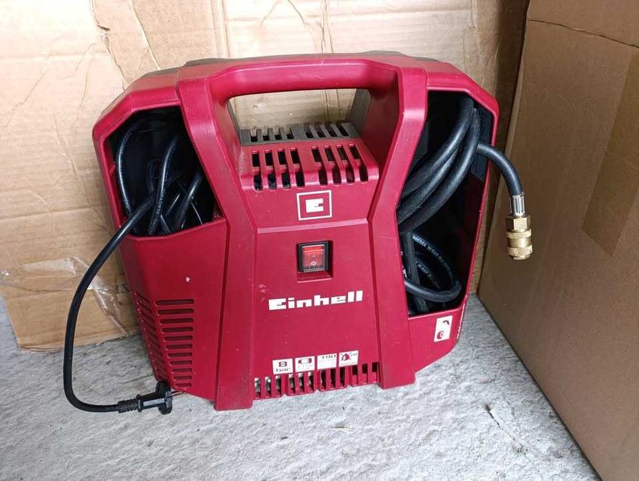 Kompresor walizkowy przenośny Einhell TC-AC 190/8 kit sprężarka bezolejowa