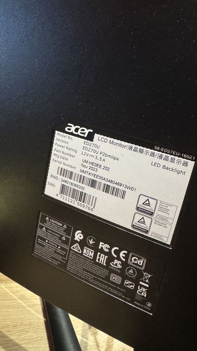 Monitor Acer ED270U 27 cali