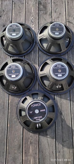 Głośniki 15" 8ohm uszkodzone wharfedale D-004A