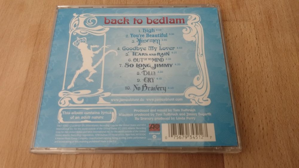 James Blunt - Back to Bedlam CD