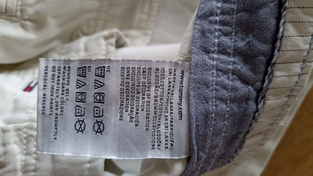 Męskie bawełniane jasne spodnie Tommy Hilfiger rozmiar 32/32