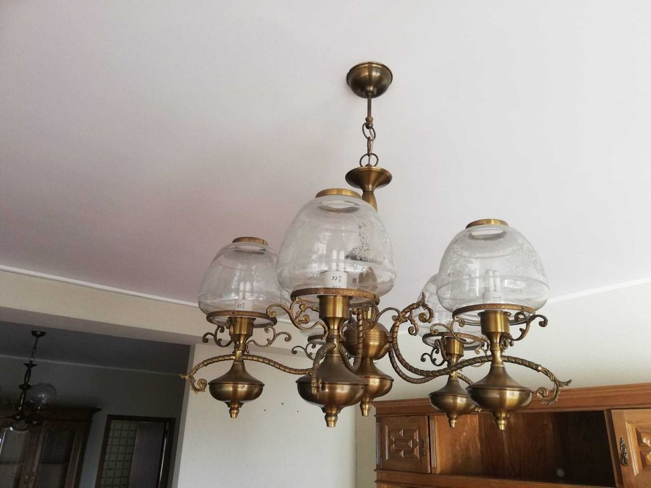 Candeeiro de teto com 5 lâmpadas estilo Vintage