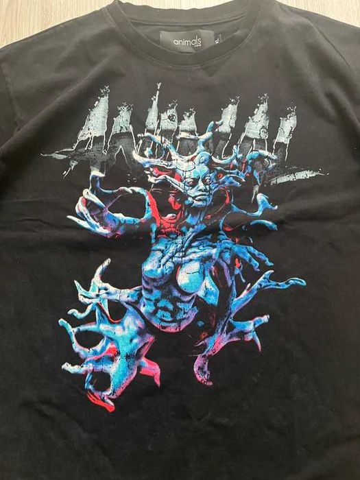 czarna koszulka y2k swag animals wave unisex oversize XL