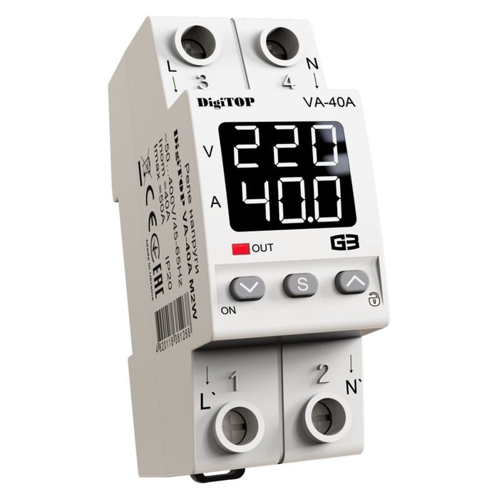 DigiTOP реле напруги з контролем струму – VA-40A M2W