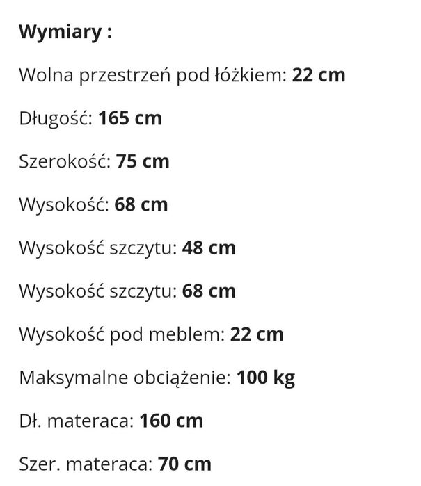 Łóżko dziecięce Ikea Kritter 70x160