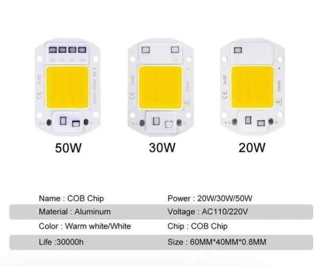 Модуль LED COB 50W 220V IP65 Smart IC 6000-6500K