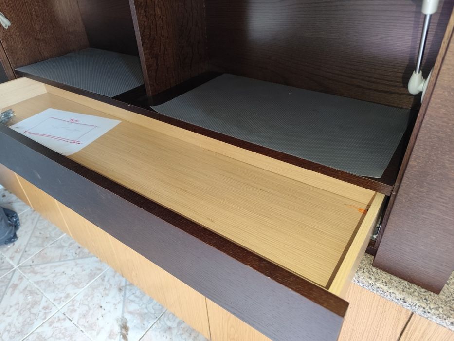 Conjunto Móvel de sala TV cor preto/castanho