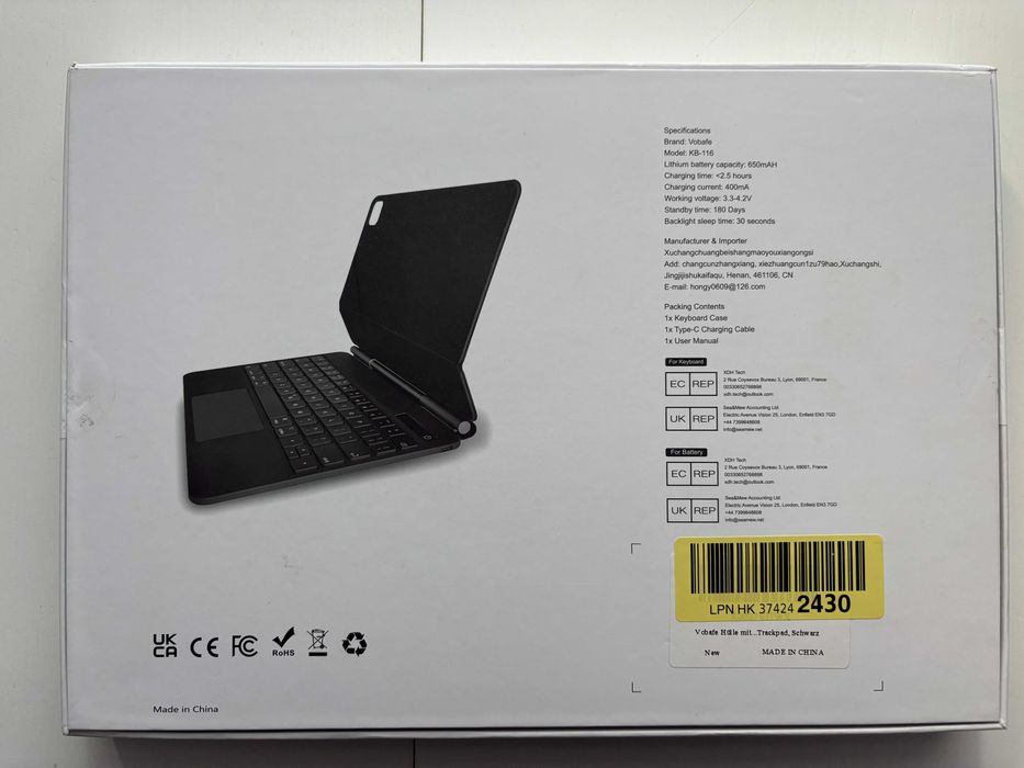 Bezprzewodowe etui z klawiaturą Vobafe KB-116 Wireless Keyboard Case