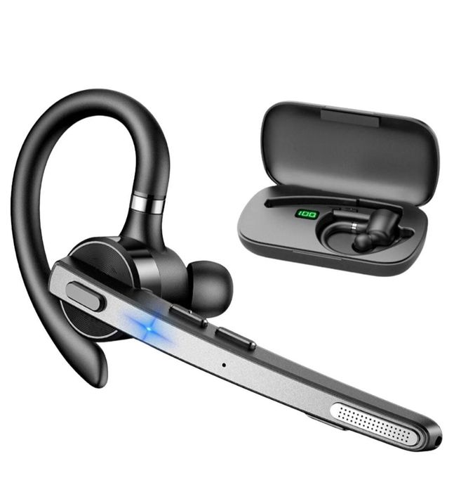 Блютуз гарнитура New Bee M53 с активным шумоподав. кейс для зарядки