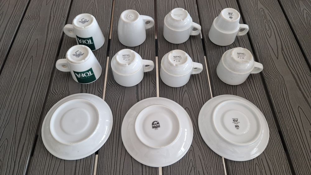 Conjunto 6 chavenas de café e 3 pires marcas variadas