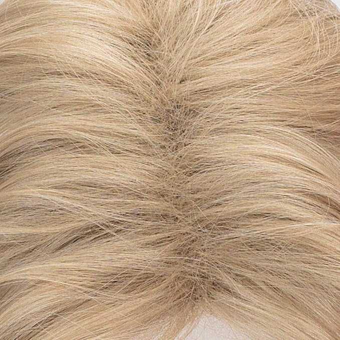 Peruka naturalny blond rozświetlone końce sztuczne włosy do ramion