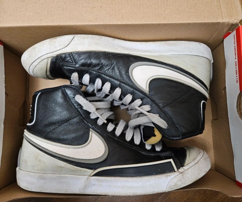 Nike Blazer Mid '77 infiniti black leather shoes vintage rare