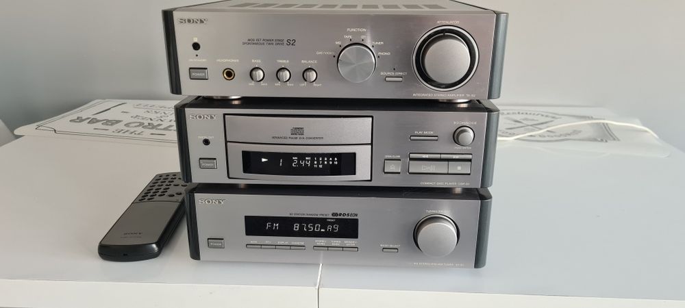 Wieża Sony TA S2, CD, Tuner, boczki piano grey