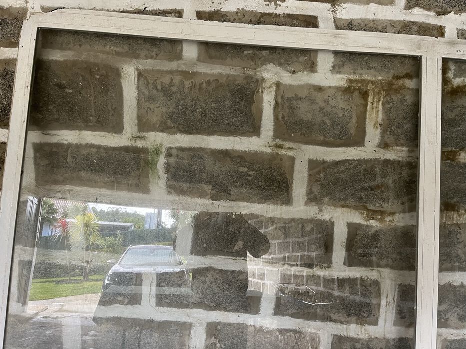 Vitrine em vidro e alumínio 2/2.90m - recolha em mão