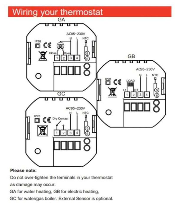 Termostat Wifi  Moes do elektrycznego ogrzewania podłogowego + czujnik