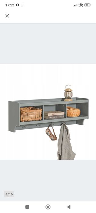 Szafka Ścienna Wiszące Półka Regał z 3 przegródkami