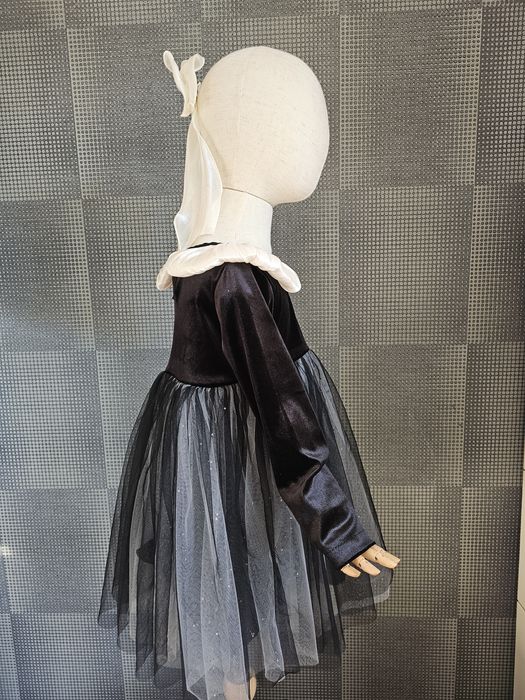 Пишна дитяча чорна оксамитова класична сукня детское платье чёрное