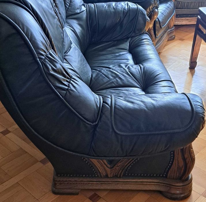 2x sofa + 2x fotele. Skóra naturalna.