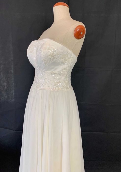 Nowa suknia ślubna księżniczka 38 M duży biust biała tiulowa gorset