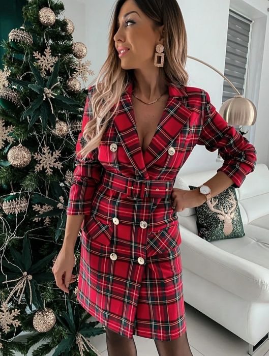 Przepiękna sukienka w kratę Xl