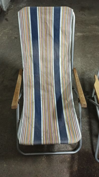 Leżak plażowy składany PRL retro