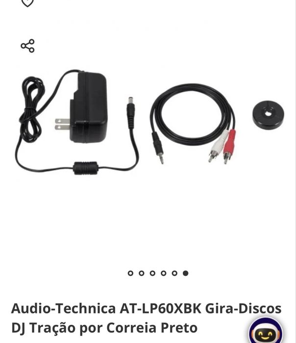 Audio-Technica AT-LP60XBK Gira-Discos DJ Tração por Correia Preto