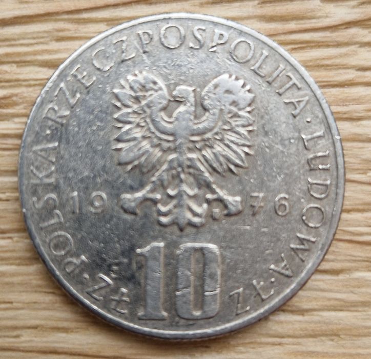 Moneta 10 zł Bolesław Prus 1976 z obiegu PRL