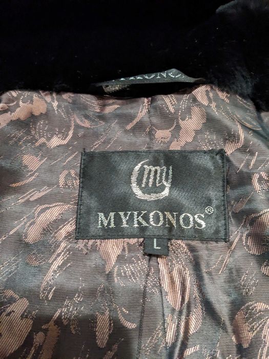 Полушубок MYKONOS з мутона та норки, чорний, L