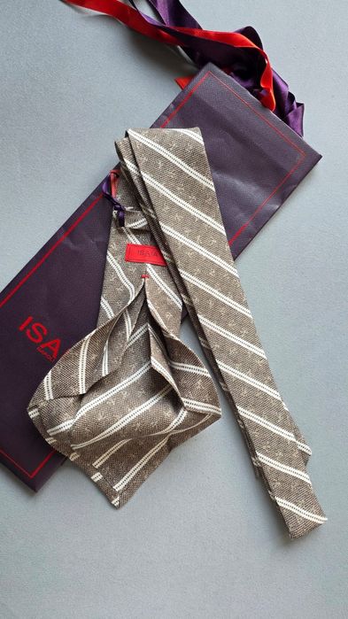 Krawat lniany ISAIA