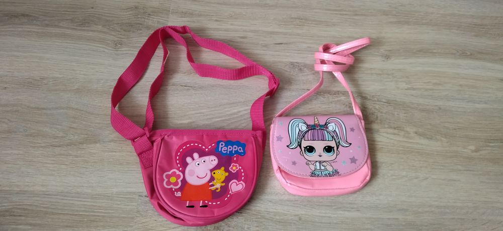 Torebki  dziewczęce (2 szt; LoL i Peppa) (jak nowe)