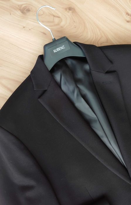 Kubenz Blue Roma marynarka męska czarna slimfit garnitur wesele święta
