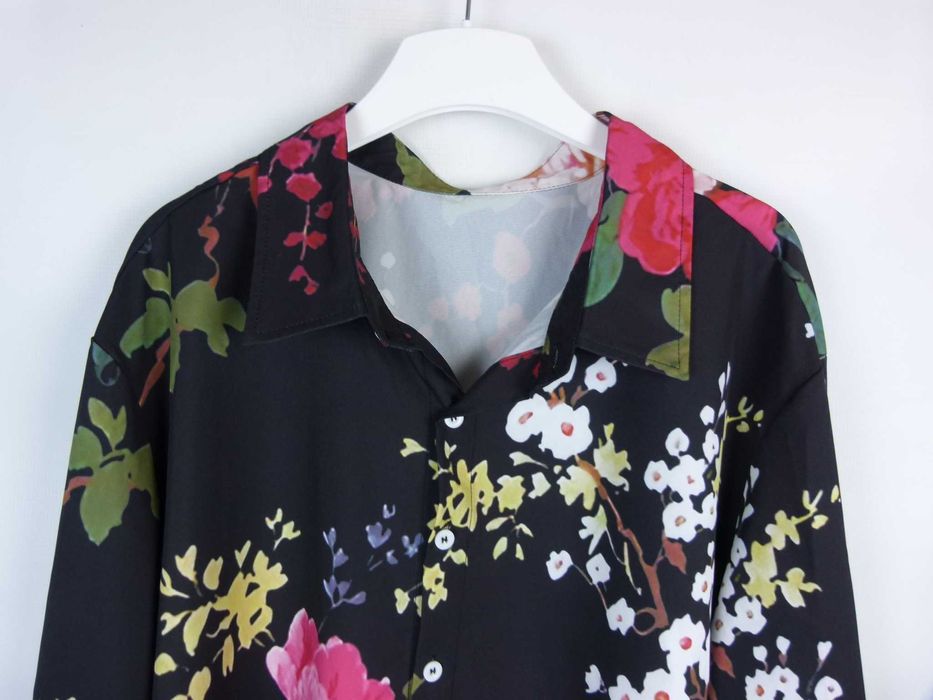 Luźna koszula w kwiaty żurawie 3XL / 50 - 52