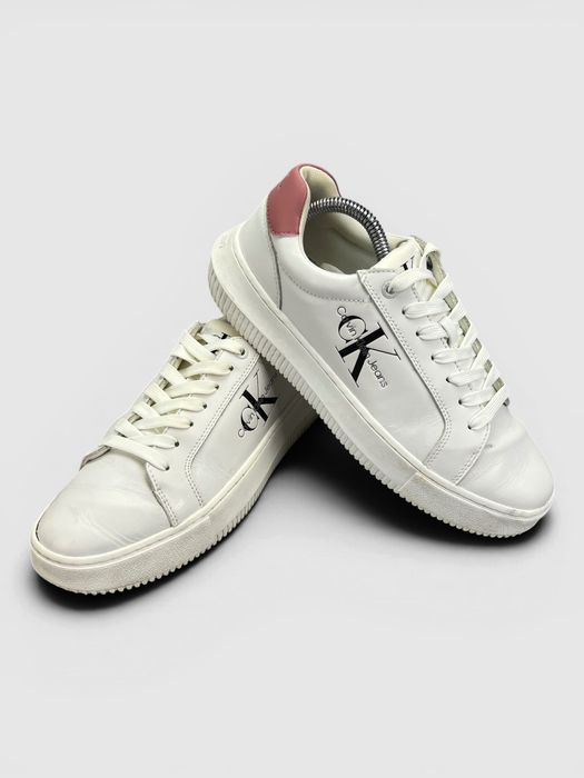 Buty Sportowe Calvin Klein Jeans Chunky Cupsole Monologo Biały Różowy Rozmiar 38